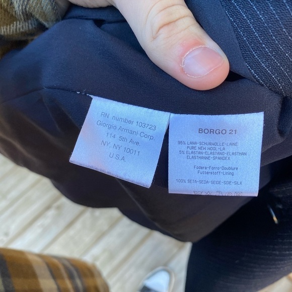 Vintage Giorgio Armani Striped Blazer Jacket Size 36 - Picture 7 of 9